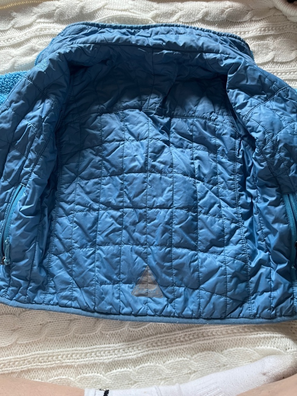 Kids L.L. Bean Bright Blue Sherpa Zip Jacket - Picture 4 of 5